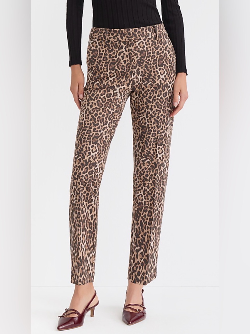 NWT Petite Curvy Riviera Slim Leopard Print Pants - 6
